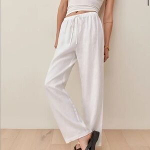 Reformation Olina Linen Pants in White